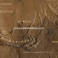 Affiche contemporaine de toile de carte de Mars / Carte de planète Art de mur de toile / art géographique vintage pour mur